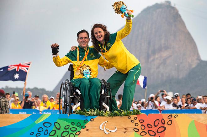 Daniel Fitzgibbon and Liesl Tesch, SKUD18 - Rio 2016 Paralympic Sailing Competition © Richard Langdon/Ocean Images